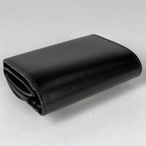 Celine Wallet Flap Leather Triomphe Black